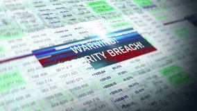 Warning, security breach message on screen, financial hacking, cyber attack. Sensitive financial data leak, fraud, stock market under attack - Powered by Shutterstock - Get 15% off with code: PIKWIZARD15