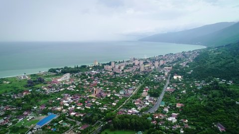 Aerial View of Gagra town in Abkhazia