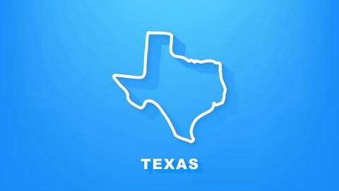 Texas state map outline animation. Motion graphics.