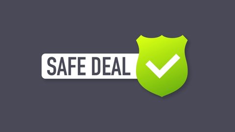 Safe deal icon. Partnership icon with handshake. Motion graphics.