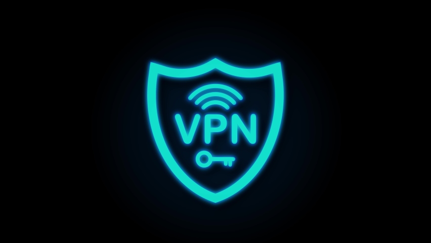 Secure VPN connection concept neon icon. Virtual private network connectivity overview. Motion graphics. Royalty-Free Stock Footage #1080420245