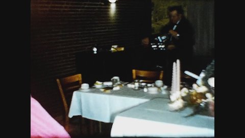 DALLAS, UNITED STATES 17 NOVEMBER 1958: Gala dinner in 50's