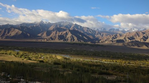 A time-lapse videos of Leh, Ladakh region in India. Leh is the joint capital and largest town of the union territory of Ladakh in India. Leh is at an altitude of 3,524 m (11,562 ft