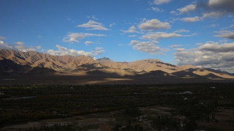 A time-lapse videos of Leh, Ladakh region in India. Leh is the joint capital and largest town of the union territory of Ladakh in India. Leh is at an altitude of 3,524 m (11,562 ft