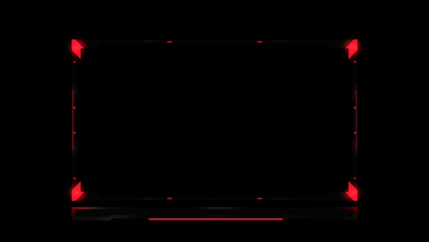 Animated Webcam Face cam Overlay 
Black and Red Theme

The inside of the overlay is transparent Royalty-Free Stock Footage #1080445256