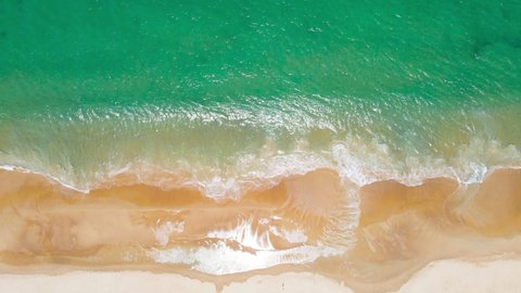 Aerial view Summer Beach sea. Shot on drone high quality camera. 