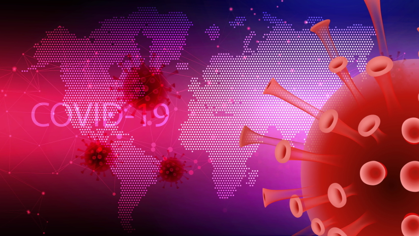 The COVID-19 virus is slowly swiping on a colorful world map. - Powered by Shutterstock - Get 15% off with code: PIKWIZARD15