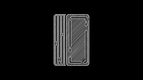 White line Deck of playing cards icon isolated on black background. Casino gambling. 4K Video motion graphic animation.