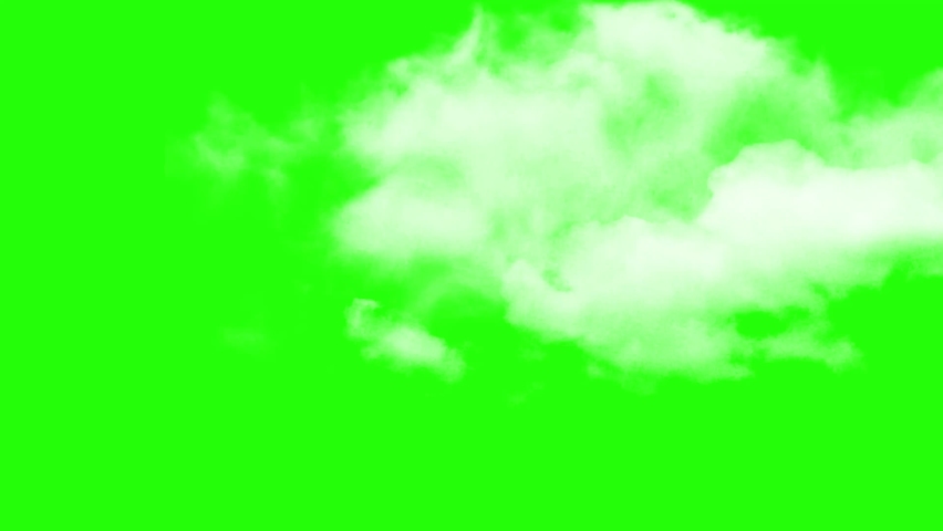 Animated Clouds Moving Fast on Green Screen