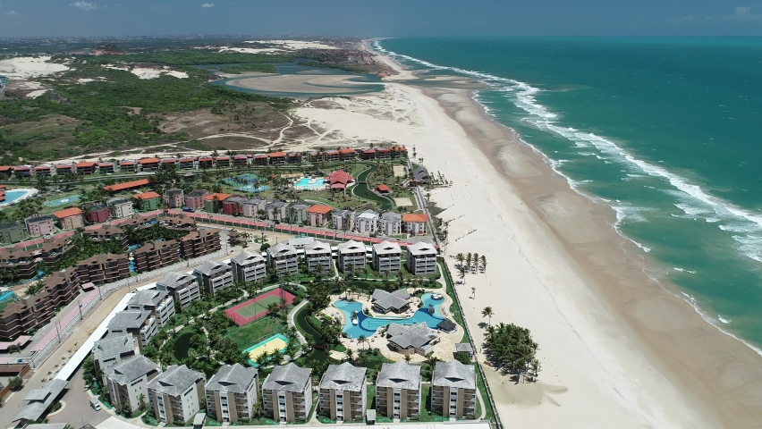 Aerial view of Porto das Dunas Beach - Aquiraz, ceará, Brazil