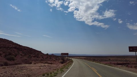 Driving Plate Utah Moki Dugway Cliff  Rear View Southwest USA