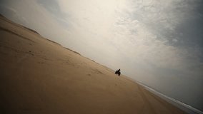 video footage: Off-road tour with a Quad at a lonely beach - south america - Peru.