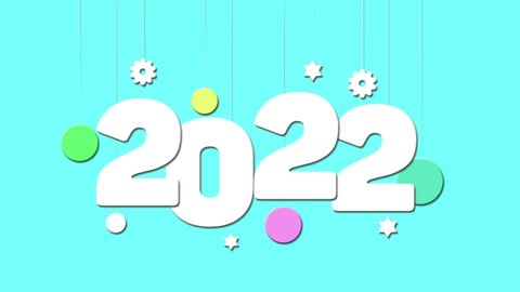 New year 2022 footage on blue background