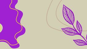 Animation of flower and stain icons on green background. abstract background concept digitally generated video.