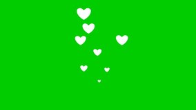 Animated white hearts fly from bottom to top. Concept of love, passion. Fountain from hearts isolated on green background.
 - Powered by Shutterstock - Get 15% off with code: PIKWIZARD15