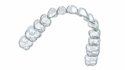 Invisalign braces or invisible retainer. Medically accurate dental 3D animation