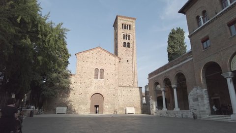 Ravenna, September 2021: the medieval St. Francis basilica - Church of San Francesco, on September 2021 in Ravenna, Italy