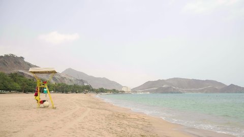 Beach in the Khor Fakkan in Sharjah.