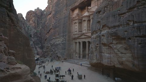 General view of the Treasury, Petra, Jordan.