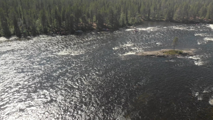 Northern river rapids. Kola Peninsula
