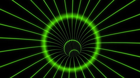 4K Futuristic technology abstract background with green lines for network, big data, data center, server, vj, internet, speed. Spectrum vibrant colors, laser show. 3d animation loop 4K