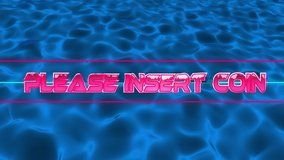 Animation of please insert coin in digital blue abstract space. computer, games and technology concept digitally generated video. - Powered by Shutterstock - Get 15% off with code: PIKWIZARD15