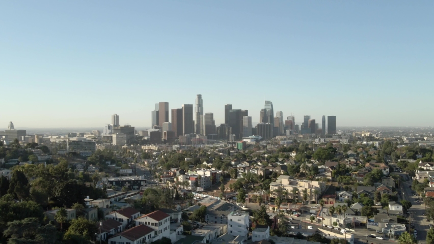4K Los Angeles CA Downtown View Sunset Blvd Echo Park 2021 | Shutterstock HD Video #1080593057