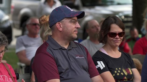 Madison, Wisconsin USA September,11 2021. Spectators watching 911 ceremony.