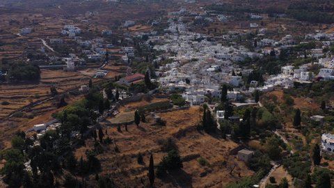 
Lefkes in Paros island. Aerial view from Greece