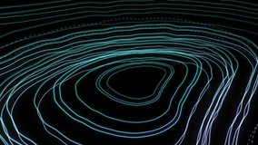 Animation of blue wave over white moving map of lines on black background. digital interface technology and background concept digitally generated video.
