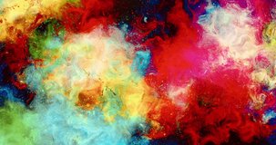 Nebula galaxy concept with moving colours, abstract coloured animation, dream marble, colourful universe motion video idea, blurry background, alcohol ink texture
