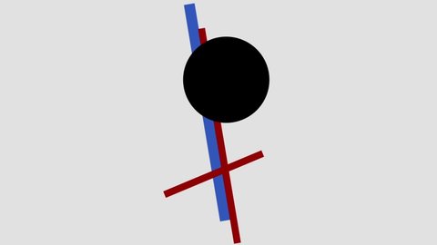 Abstract animation blue red and black supremarism Malevich 