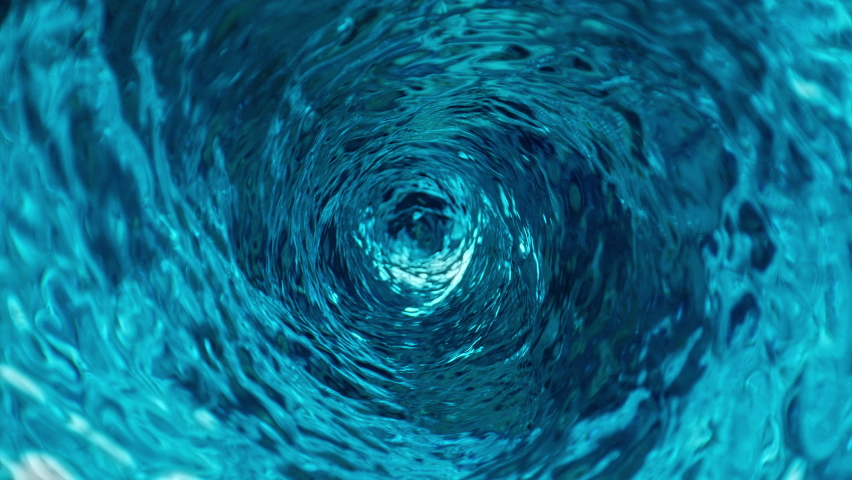 Water Vortex Swirling Anticlockwise in Slow Motion - Top View from Inside Royalty-Free Stock Footage #1080646574