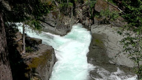 The Silver Falls on the Ohanapecosh river in the Mount Rainier National Park, Washington 
