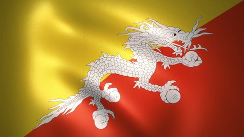 Flag of Bhutan Waving in the Wind (CG | LOOP)
