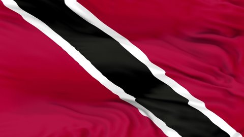 Trinidad and Tobago flag is waving 3D animation. trinidad and tobago flag waving in the wind. National flag of trinidad and tobago. flag seamless loop animation. 4K