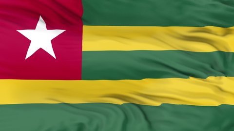 Togo flag is waving 3D animation. Togo  flag waving in the wind. National flag of togo. flag seamless loop animation. high quality 4K resolution