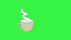 hot coffee animated green screen, moving coffee pictures. hot coffee on green screen with black and white chocolate