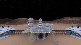 3D rendering of the planetary exploration base. Elements of this Image Furnished By NASA. - Powered by Shutterstock - Get 15% off with code: PIKWIZARD15
