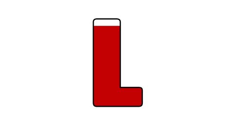 Loading Alphabet Letter L Concept with fill red color to upside