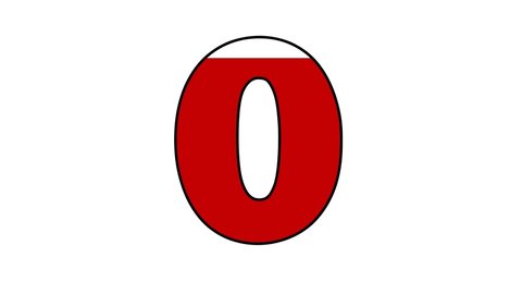 Loading Alphabet Letter O Concept with fill red color to upside