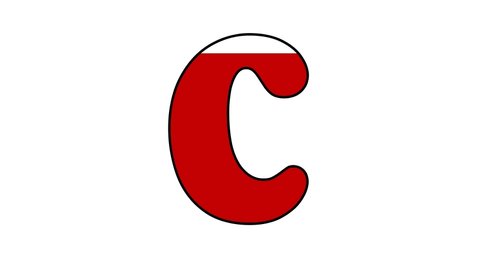 Loading Alphabet Letter C Concept with fill red color to upside