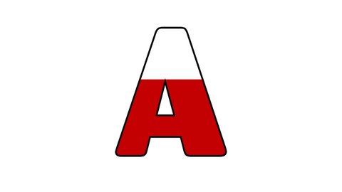 Loading Alphabet Letter A Concept with fill red color to upside