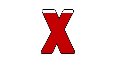 Loading Alphabet Letter X Concept with fill red color to upside