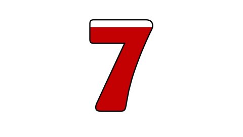 Loading Number 7 seven  Concept with fill red color to upside