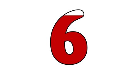 Loading Number 6 six  Concept with fill red color to upside