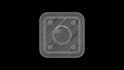 White line Electric light switch icon isolated on black background. On and Off icon. Dimmer light switch sign. Concept of energy saving. 4K Video motion graphic animation.
