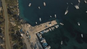 Travel around Greece yachts in Ionic Sea video 4K drone