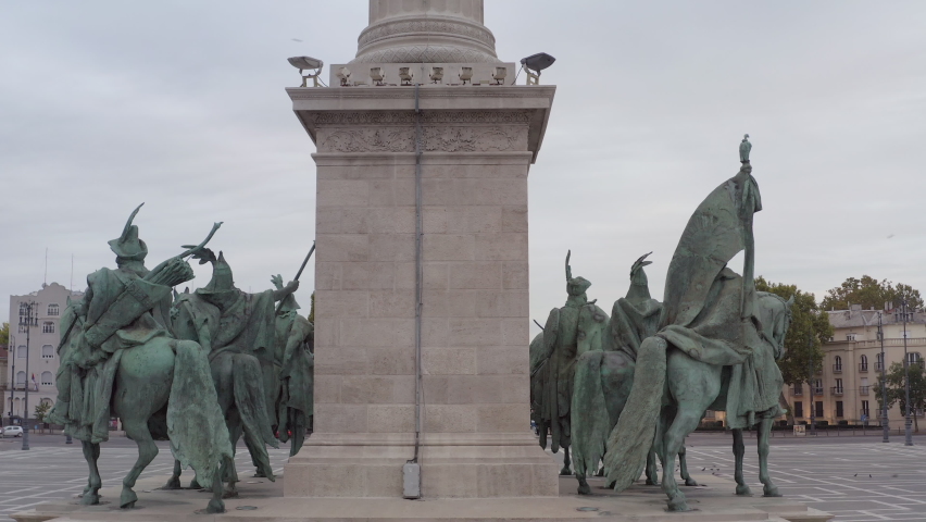 Aerial view from Millennium Monument in Heroes Square | Shutterstock HD Video #1080744545