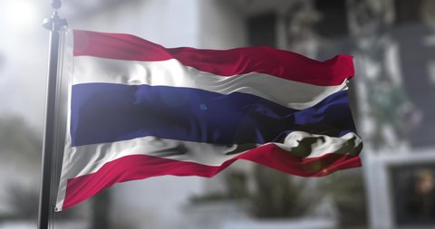 Thailand national flag. Thailand country waving flag. Politics and news illustration
